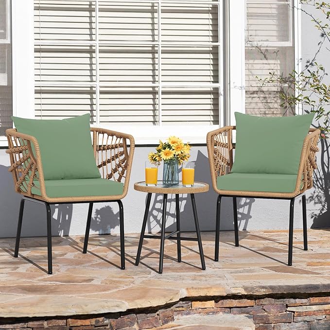 Outdoor Cushions for Patio Furniture, Waterproof Outdoor Chair Cushion w/Fade-Resistant, Removable & Machine-Washable Cover, 22x22 Inch, Deep Seat Sofa/Couch Pads Replacement – Set of 2, Sage Green