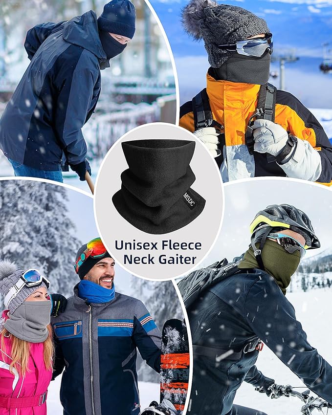 MSDC Neck Gaiters for Men 3 Pack,Neck Warmer Scarf Women Face Mask Covering for Cold Weather