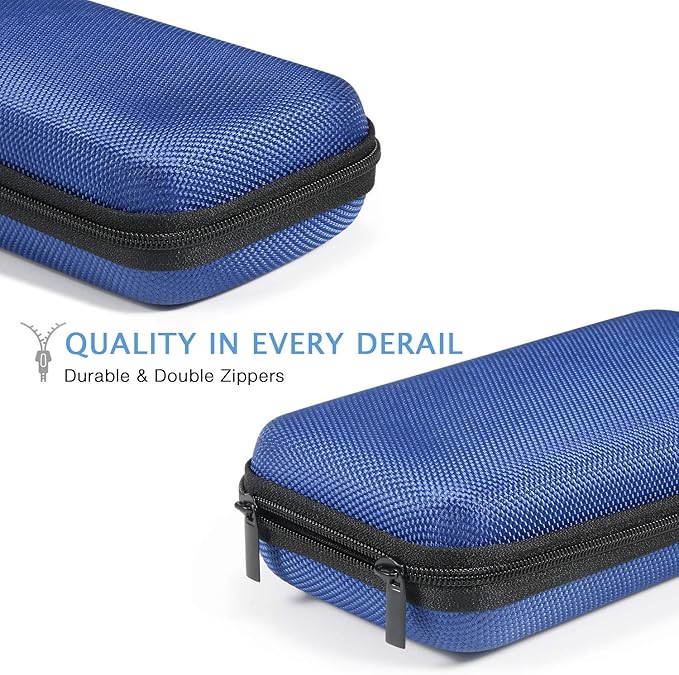 GLCON Portable Protection Hard EVA Case for External Battery, Cell Phone, GPS, Hard Drive, USB/Charging Cable, Small Carrying Bag Mesh Inner Pocket, Zipper Enclosure, Universal Travel Pouch Bag