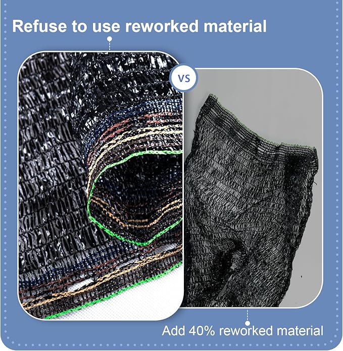 LOVE STORY 6.5x20FT 55% Black Shade Cloth Sun Shade Net UV Resistant Mesh Tarp Plant Cover Sunblock Net for Garden,Greenhouse,Vegetables,Flowers