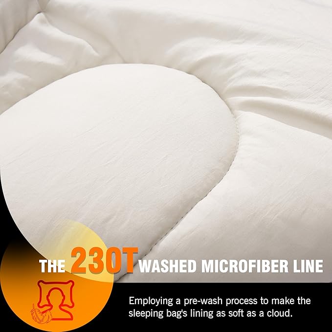 Double Sleeping Bag with Pillow for Adults - Queen Size Two Person Sleeping Bag - 3 Season Cold Weather Camping Sleeping Bag