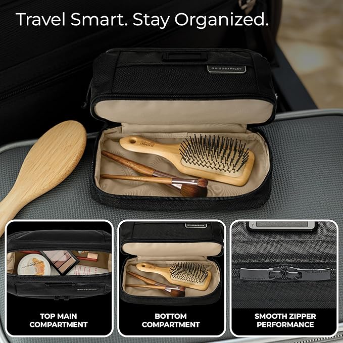 Briggs & Riley Toiletry Kit - Travel Bags for Women & Men, Organizer for Vacation, Dopp Kit for Bathroom Accessories, Makeup, & Skincare