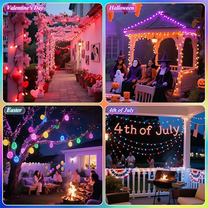 35 Colors Changing Christmas Lights, 98FT 300 LED String Lights Green Wire with Remote, Waterproof Twinkle Light for Halloween Xmas Tree Holiday Party Indoor Outdoor Decorations