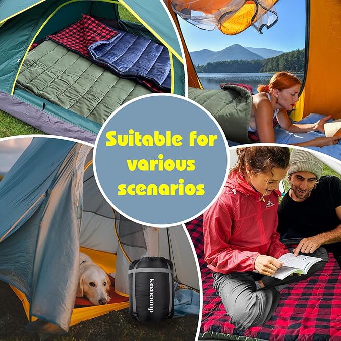 0 Degree Sleeping Bag Cotton Flannel Winter Cold Weather for Adults XXL Sleeping Bag 4 Season Big and Tall with Pillow Compression Sack