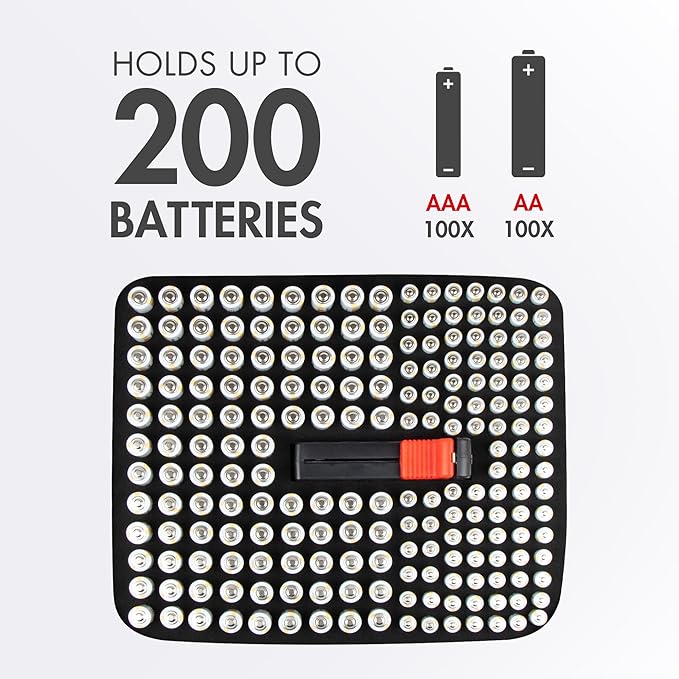 Tenergy Alkaline Batteries & Storage Case, 100xAAs 100xAAA Batteries and Battery Organizer Case