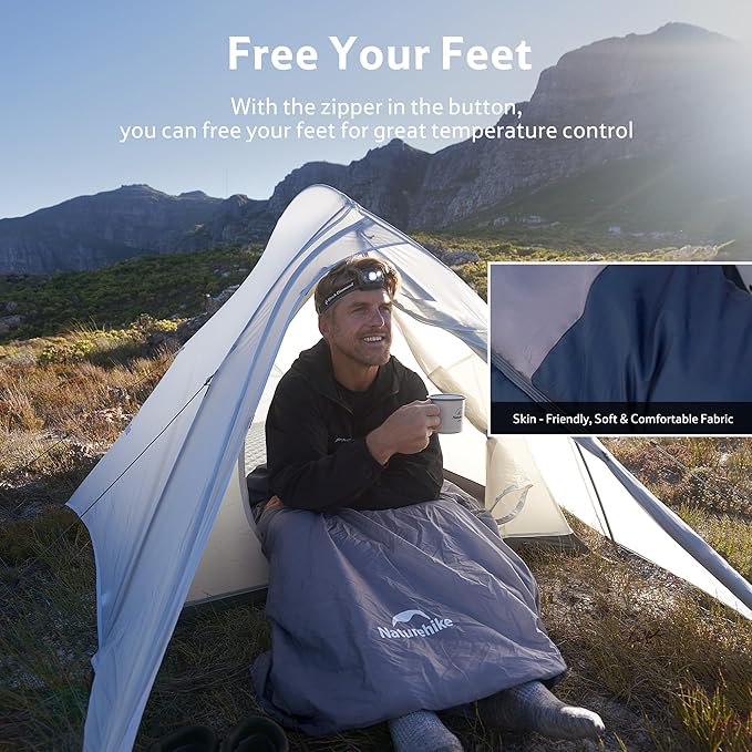 Naturehike Lightweight Compact Sleeping Bag, Envelope Ultralight Backpacking Sleeping Bag Portable, Waterproof, Comfort with Compression Sack for Cold&Warm, Camping, Traveling, Hiking