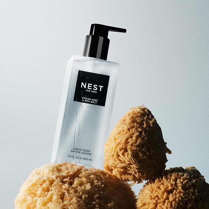 NEST New York Liquid Soap, Ocean Mist & Sea Salt - 10 fl oz - Cleanses & Nourishes Skin - Approx. 300 Pumps Per Bottle - Gluten Free & Cruelty Free