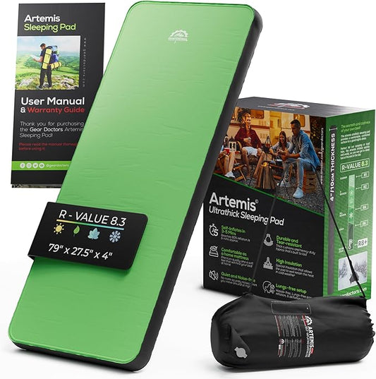 Gear Doctors Camping Pads Self Inflating Ultralight Apollo air 4.3-5.2 R Insulated Camping mats 1.5-3.3 in Must Haves Inflatable Foam air Sleep mat self Inflating air Mattress for Camping cot