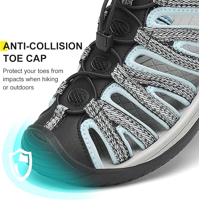 Dannto Women's Closed Toe Hiking Sandals Walking Water Sandal Comfort Athletic Sport Outdoor Sandals