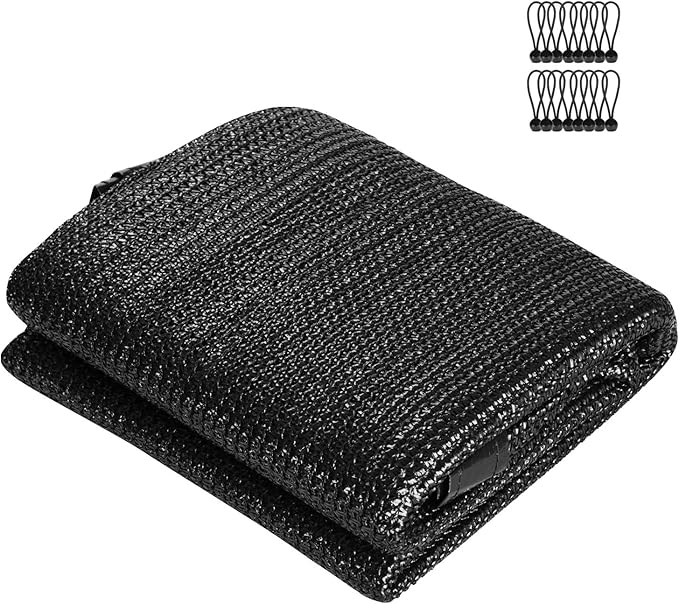 VIVOSUN Sunblock Shade Cloth, 50%-60% Shade Net, 6.5' x 20' Black Garden Shade Mesh with Grommets for Plant Covers, Swimming Pools, Patios, and Yards