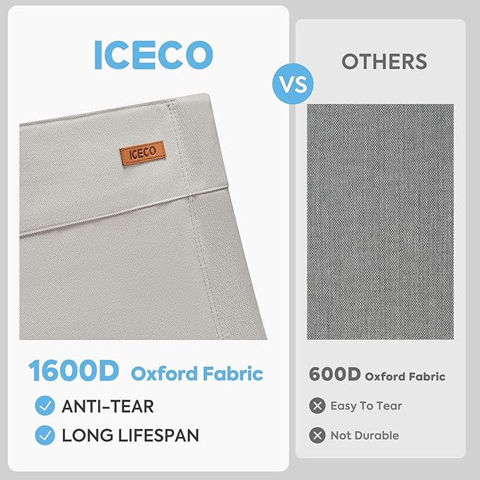 ICECO Adjustable Camping Chairs for Adults, Foldable High Back Camping Chair, Portable Folding Chairs for Outside, Reclining Outdoor Chair with Storage Bag, 400LBS, 10 Years Warranty