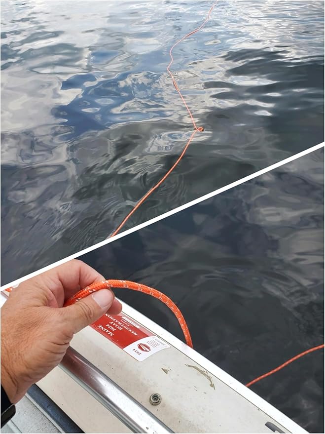 1/2 in x 16 ft Boat Marine Rope for Canyoneering, Floating, Fishing, Rafting, Camping, Hiking, Hunting, Anchor, Arborist Tree, Rafting, Rescue, Knotting Practice Nylon/Polyester Purple