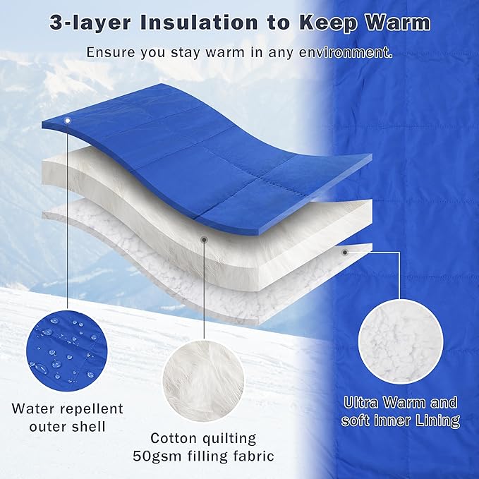 Catalonia Outdoor Windproof Wearable Stadium Blanket, Oversized Waterproof Wearable Blanket Poncho