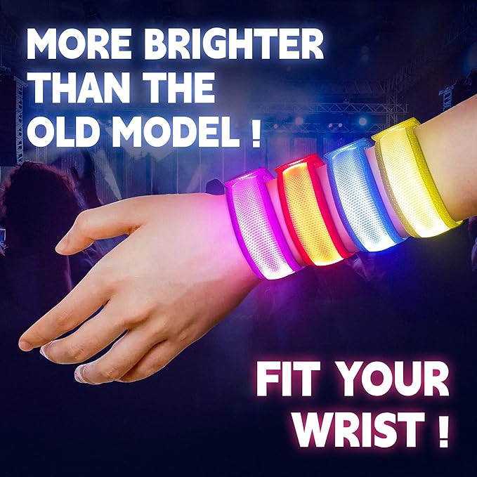 8 PCS LED Glow Bracelets, Light Up Bracelets for Kids Adults - Halloween Glow in The Dark Party Bracelets Favors Supplies for Christmas, Concerts, Festivals, Game Prizes, Sports, Rave Accessories.