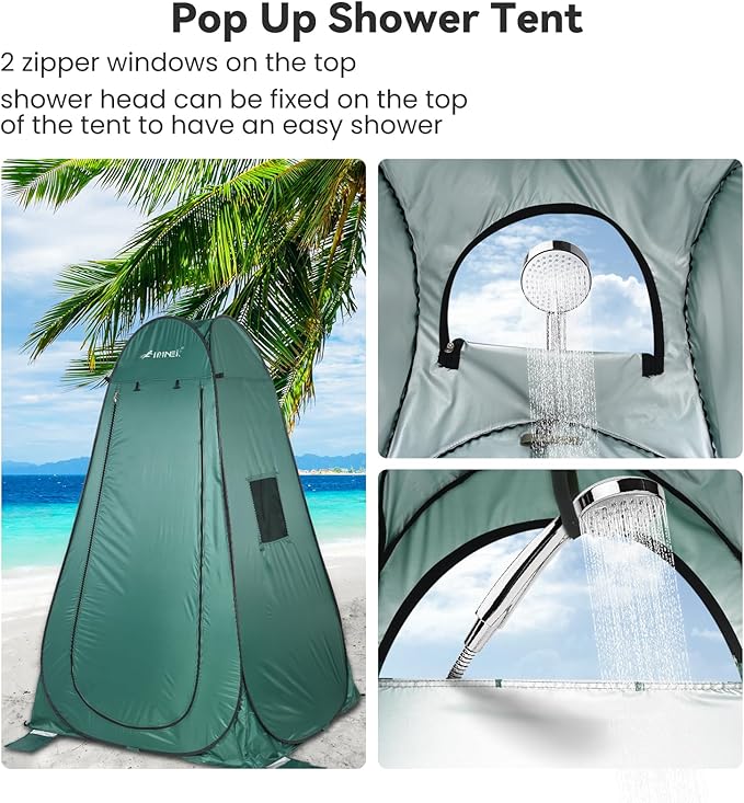 Pop Up Shower Tent, Portable Dressing Changing Tent Outdoor with Carry Bag for Camping, Beach & Hiking,75” x 48”x 48”