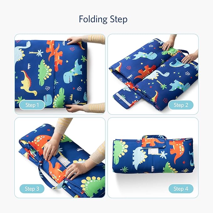 Extra Large Toddler Nap mat by Cokouchyi, Toddler Sleeping Bag with Removable Pillow, Measures 53 x 21 x 1.5 Inches, Sleeping Mat, Ideal for Daycare and Preschool Kindergarten