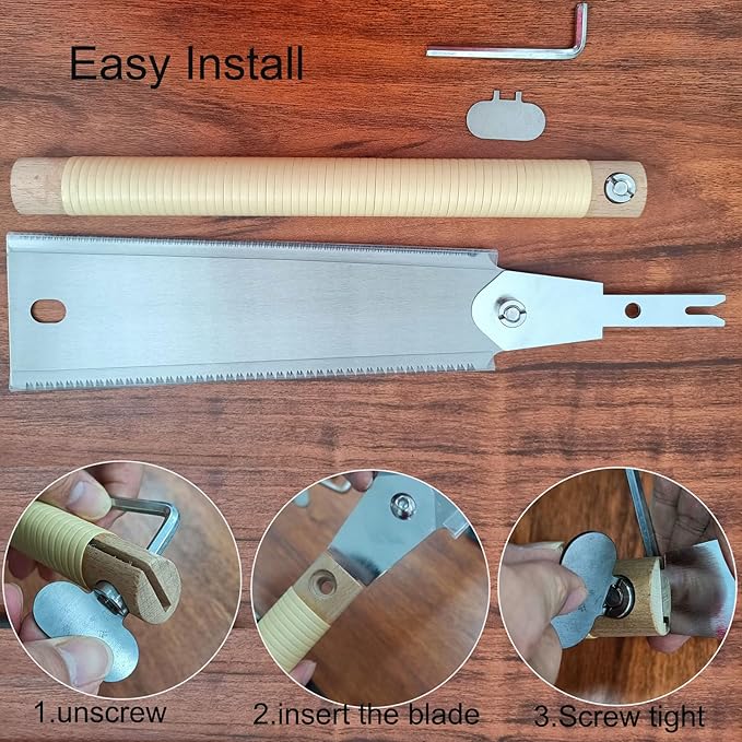 10” SK5 Blade Hand Saw, Double Edge 3 Side Grinding Teeth Japanese Pull Saw, Impulse Hardening Steel Teeth,Sharp and Light Woodworking Tools Gift for Men Women Carpenter and DIY Hobbyist