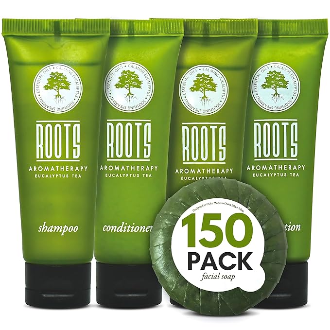 150 Piece Airbnb Essentials for Hosts,Hotel Shampoo & Conditioner Supplies for Guests, Body Wash Lotion & Soap, Travel Size Toiletries Bulk Mini Sets Hygiene Kits Bar Soaps Air Bnb