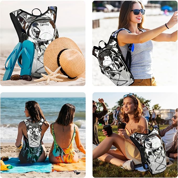Reflective Hydration Backpack, Hydration Pack - Water Backpack with 2L/3L Hydration Bladder, Essential for Festivals - Rave Hydration Pack for Hiking, Running, Cycling, and Festivals