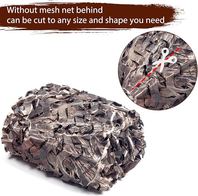 Camo Netting Camouflage Netting 20x20 10x20 10x10 Bulk Roll Burlap Camo Tarp Sunshade Net for Hunting Blind Dinosaur Birthday Jungle MilitaryTheme Party Decoration Camping Shooting
