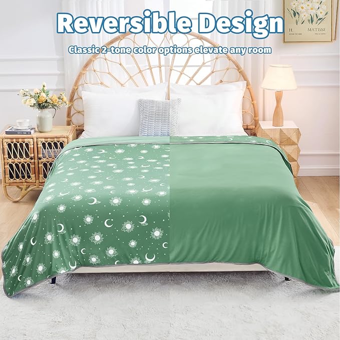 inhand Cooling Blanket Queen Size (90"x90") - Cooled Blankets for Hot Sleepers Lightweight Breathable Summer Blanket for Sleeping Night Sweats to Keep Cool in The Heat -Fruit Green