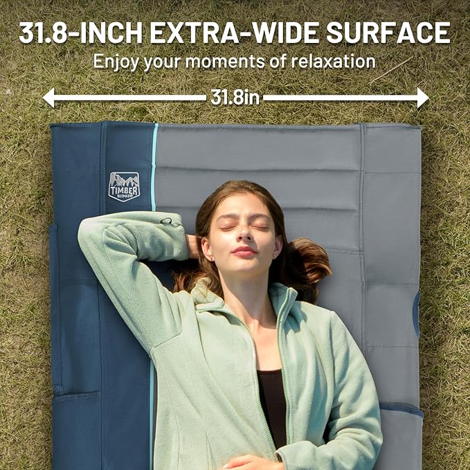 Timber Ridge Extra Wide Heavy Duty Camping Cot for Adult, Easy Set Up Oversized Sleeping Cot with Carry Bag for Camping, Travel and Outdoors, Support up to 450lbs