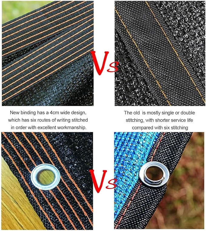 10 x 20 FT Black Shade Cloth with Grommets, 40% Garden Shade Mesh Tarpfor Plants Greenhouse Garage Pools