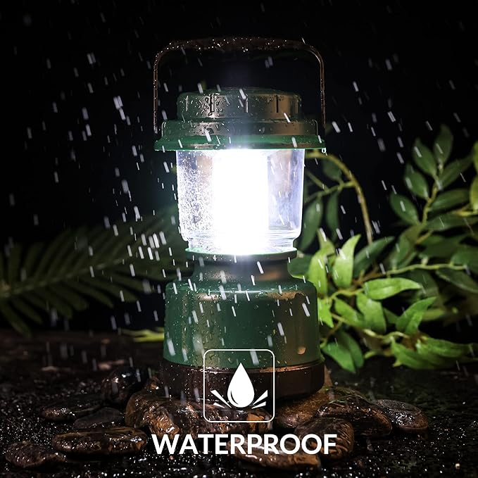 LED Camping Lantern, Water Resistant Emergency Light for Power Outage, Hurricane, Hiking