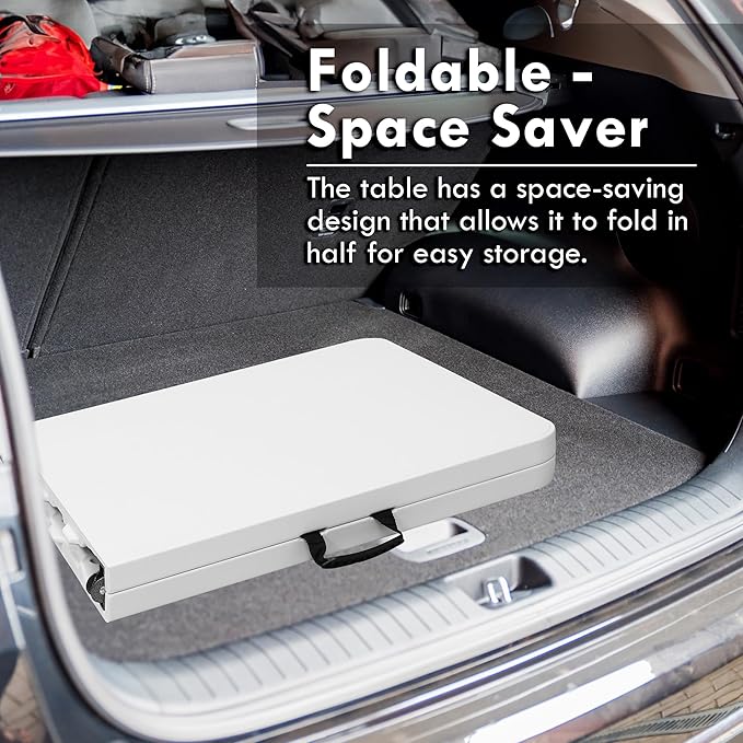 4ft Folding Table,Sturdy Outdoor Folding Table,Perfect for Camping Picnics Parties Durable Foldable Table with Easy Setup Ideal Portable Folding Tables for Indoor & Outdoor Use