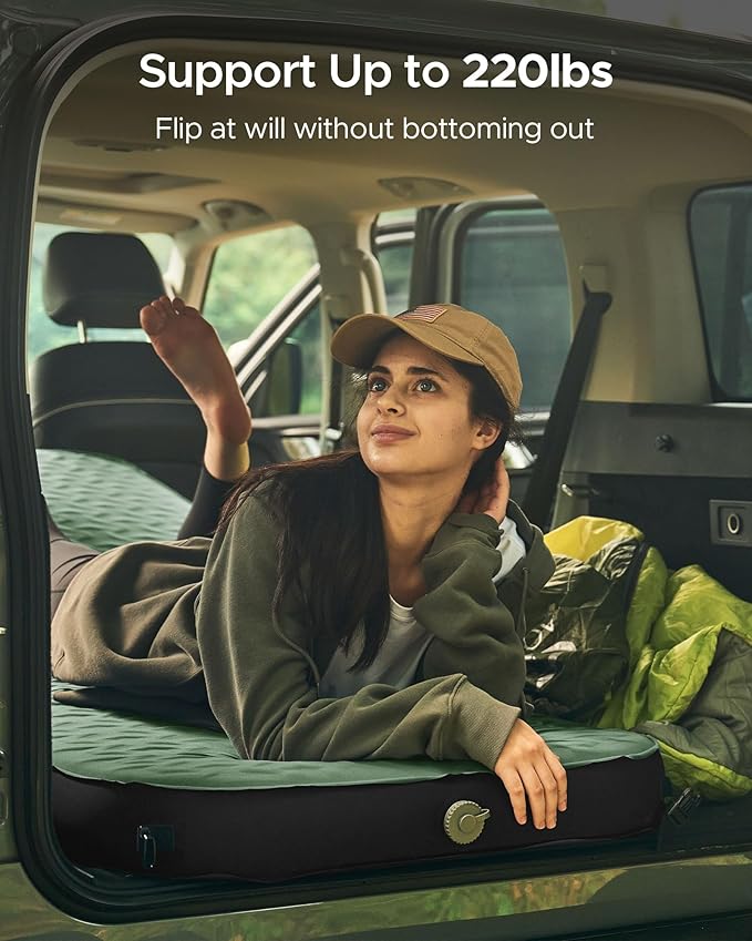 ACACIA 4.3" Thick Self Inflating Sleeping Pad with Foam | Innovative Y-Shaped Telescopic Structure | Ultraportable Camping Mattress | Outdoor Compact Air Mat for Tent Car |