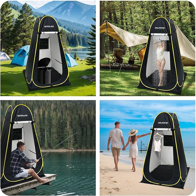NEVERLAND Pop Up Privacy Shower Tent - Portable Changing Shower Tent, Dressing Room, Bathroom, Outdoor Rain Shelter for Camping, Hiking, Beach
