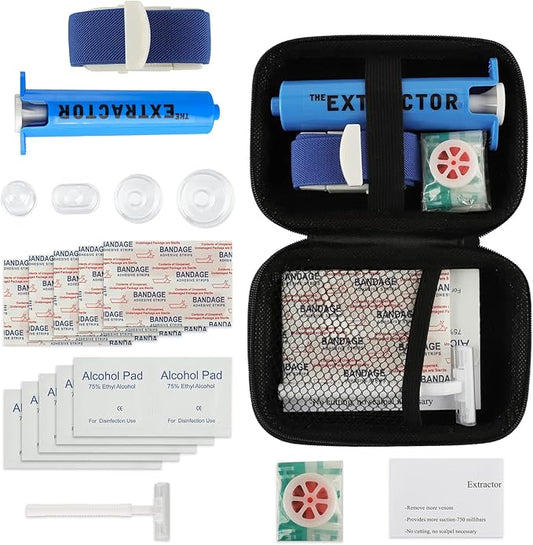 Snake Bite Kit, Bee Sting Kit, Emergency First Aid Supplies, Venom Extractor Suction Pump, Bite and Sting First Aid for Hiking, Backpacking and Camping