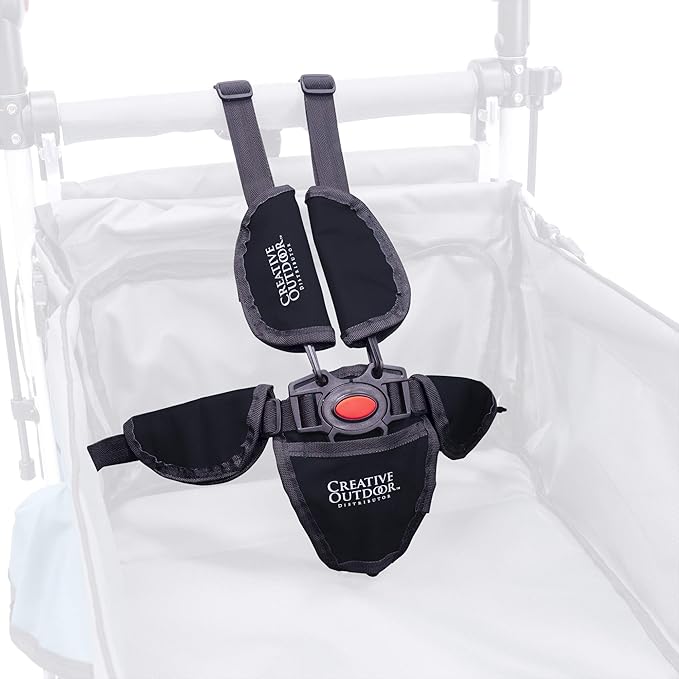 Creative Outdoor Wagon for Kids Push Pull Collapsible Stroller with Canopy Folding Cart | Titanium Series Plus | Beach, Park, Garden (Black & Grey)