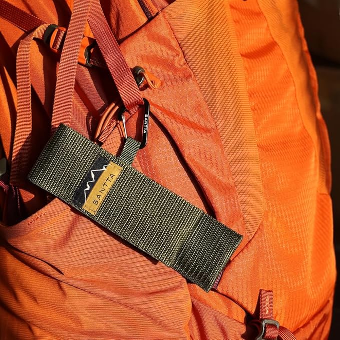 SANTTA Compact Titanium Collapsible Chopsticks and Spoon Utensil Set with Carry Bag and Carabiner for Camping, Hiking, Backpacking and Travelling