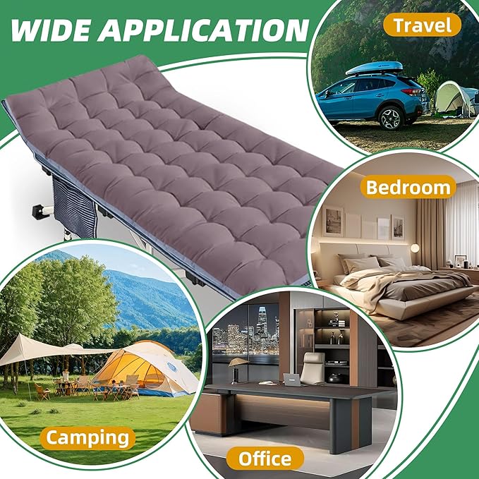 2 Pack XXL Cot 79" L x 32" W x 18" H Camping Cot with Mattress Comfortable Sleeping cots for Adults with Carry Bag Extra Large Cots for Camping Bed Folding Cot Heavy Duty for Home Outdoor Indoor