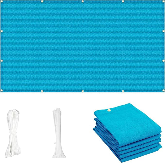 Cool Area Sun Shade Cloth with Grommets 13×21 FT Shade Panel Shade Tarp Screen Fabic for Outdoor Patio Pergola Cover Deck Garden, Turquoise Blue (Customized)