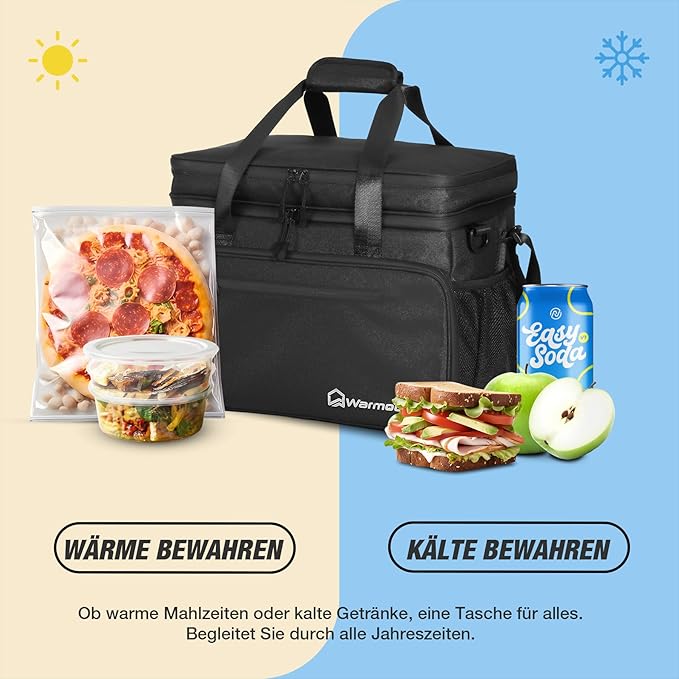 Insulated Cooler Bag 48/75 Cans, Soft Sided Portable Lunch Bag Coolers w/Zippered Top, Leak Proof PVC Interlayer, 5-Layer Insulation Large Ice Chest Bag for Travel, Camping, Beach, Picnic