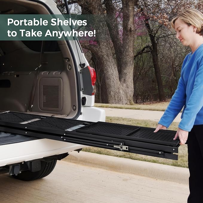 DEANIC 5-Shelf Folding Bookcase with Wheels, Rolling Bookshelf Heavy Duty Storage Shelves, Freestanding Metal Wire Shelving Unit for Living Room, Office, Kitchen, Basement, Pantry (Black)