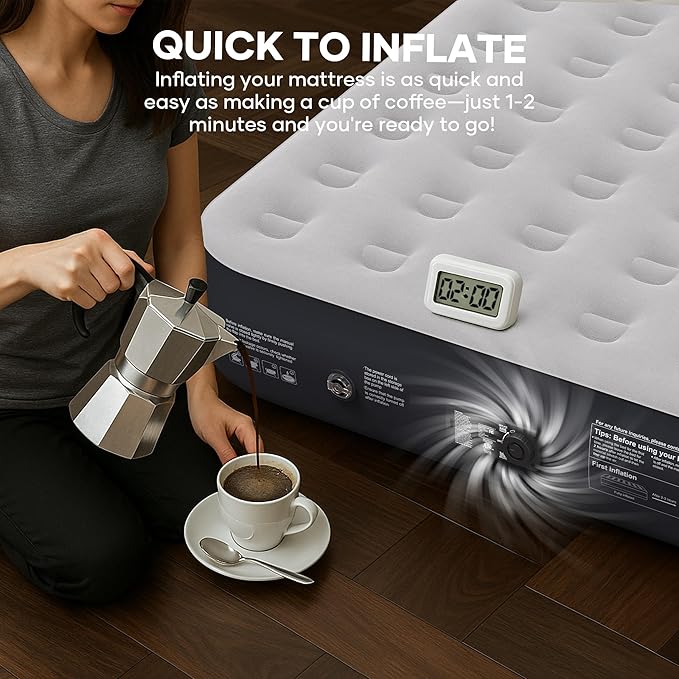 InnoTruth Twin Air Mattress with Built in Pump Raised, Family Choice Award Winner-13in High Bed for Home & Guests