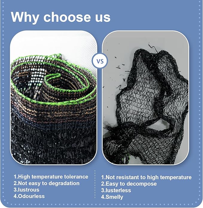 LOVE STORY 6.5x6.5FT 55% Black Shade Cloth Sun Shade Net UV Resistant Mesh Tarp Plant Cover Sunblock Net for Garden,Greenhouse,Vegetables,Flowers