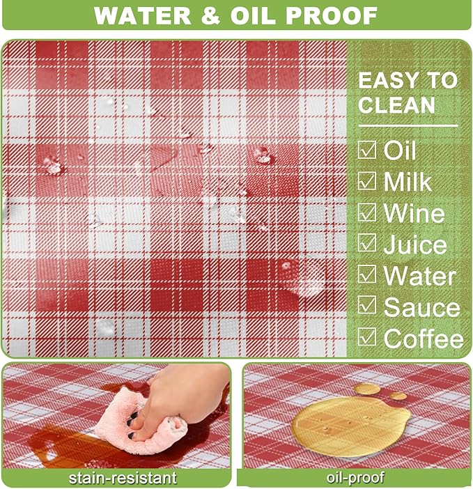 Fitted Picnic Table Cover with Bench Covers Waterproof Elastic Edges Rectangle Patio Tablecloth Outdoor Camping Essentials Stuff Rv Accessories Summer Trip Travel Camper Gifts for Woman Men, 72in 6 ft