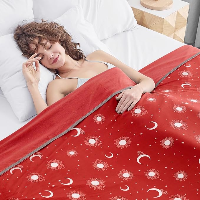 inhand Cooling Throw Blanket (50"x60") - Cooled Blankets for Hot Sleepers - Q-Max >0.45 Lightweight Breathable Summer Blanket for Sleeping Night Sweats to Keep Cool in The Heat -Wine Red