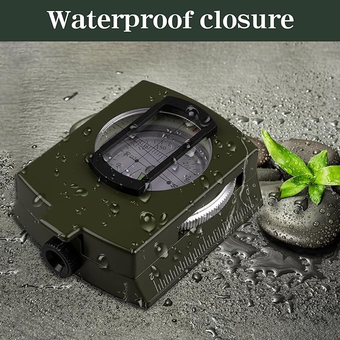 Compasses，Hiking Compass for Survival with ，Compass Survival，Waterproof Durable and Pocket-SizedTactical Survival Compass with Lanyard，Climbing Biking Exploring Geology, Outdoor Activities