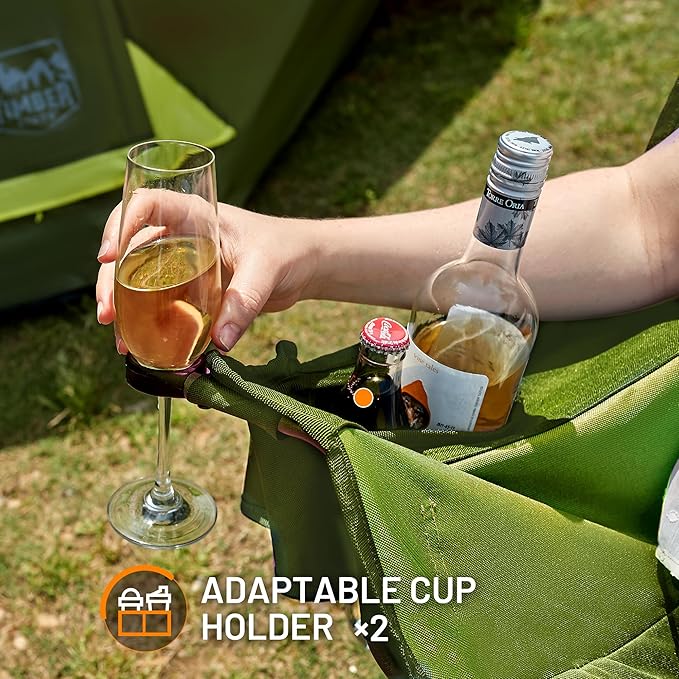 Timber Ridge Double Camping Chair, Heavy Duty Outdoor Folding Camp Couch, Loveseat Camping Chairs Perfect for Campsites, Patio/Lawn, Soccer Games or Other Youth Sports, Supports 600 lbs