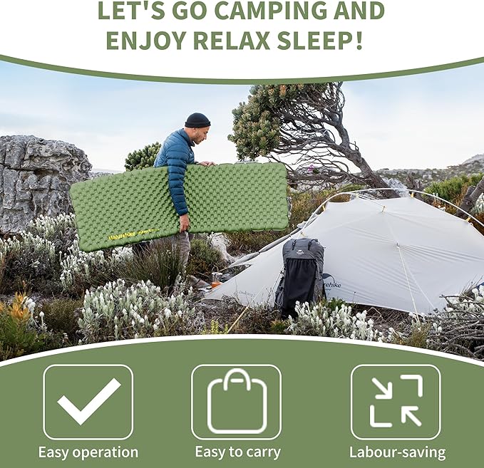 Naturehike Insulated Inflatable Sleeping Pad 27oz, 4.6R Ultralight Backpacking Sleeping Pad XL, NKTR™ AIR Lightweight Sleeping Mat for Camping, Hiking