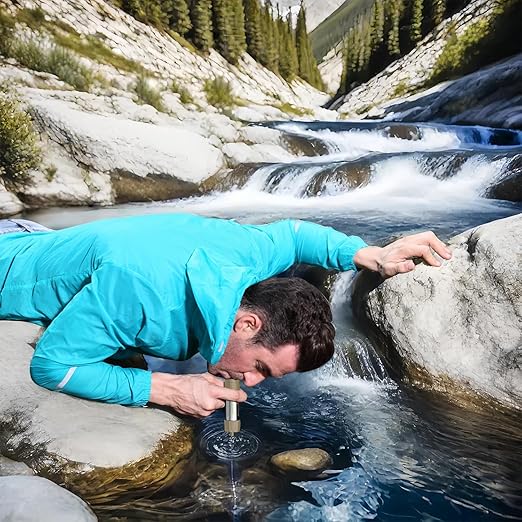 Miniwell L630 Portable Water Filter with Upgraded Vacuum Packaging - 25 Year Storage, Long Lasting and Versatile Usage Options, 3 Pack Filter and 1L Bottles