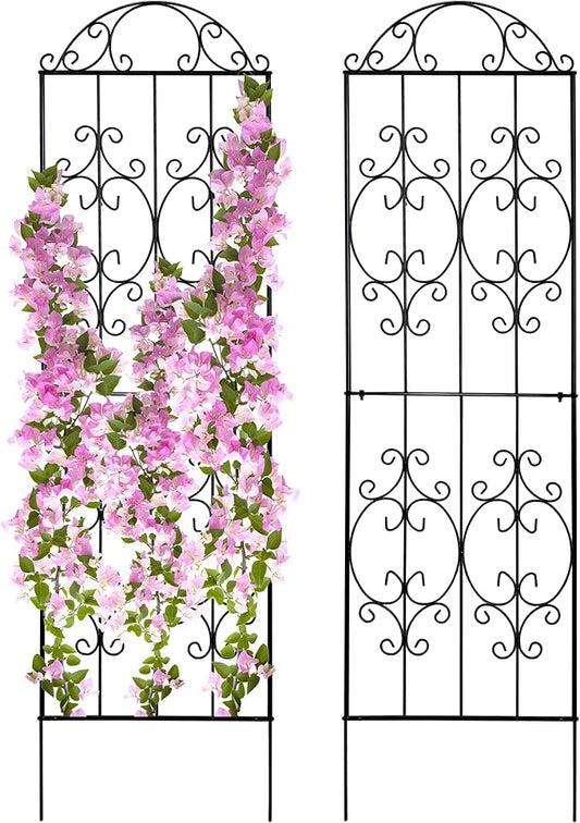 Garden Trellis 2 Pack 80 Inch.H x 22 Inch.W Heavy-Duty Climbing Plant Trellis Metal Plant Supports Suitable Supporting Climbing Plants Outdoor, Roses, Vegetables, Vines, Flowers