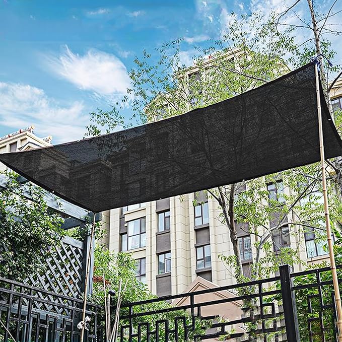 winemana 70% Black Shade Cloth, 6.6 x 16 FT Durable Mesh Tarp with Grommets, Resistant Garden Sun Shade Netting with Taped Edge for Plant Cover, Greenhouse, Patio, Tomatoes, Chicken Coop, Barn Kennel