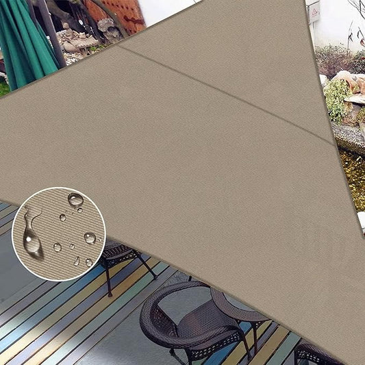 LOVE STORY Waterproof 10'x10'x14' Triangle Taupe Sun Shade Sail Cannoy UV Resistant for Outdoor Patio Garden Backyard (We Make Custom Size)