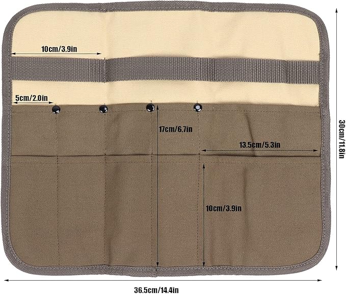 Camping Tableware Organize Bag, Knife Roll Cookware Set Canvas Storage Portable Hanging Picnic Cutlery Tablewares Storages Hang Out Equipment Hygiene Lightweight for Outdoor Barbecue Activities